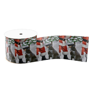 Flat-Coated Retriever Christmas Grosgrain Ribbon