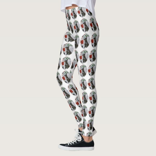 Flat-Coated Retriever Christmas Leggings (Left)