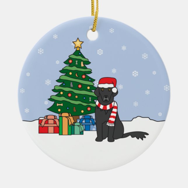 Flat-Coated Retriever Christmas Ornament (Front)