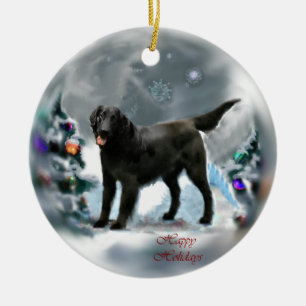 Flat-Coated Retriever Christmas Ornaments Gifts