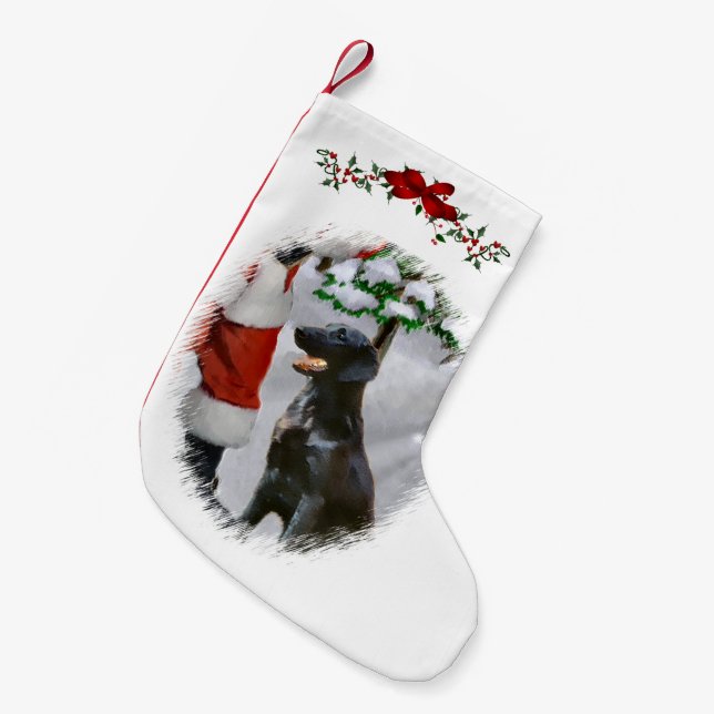 Flat-Coated Retriever Christmas Small Christmas Stocking (Front (Hanging))
