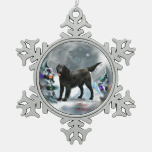 Flat-Coated Retriever Christmas Snowflake Pewter Christmas Ornament