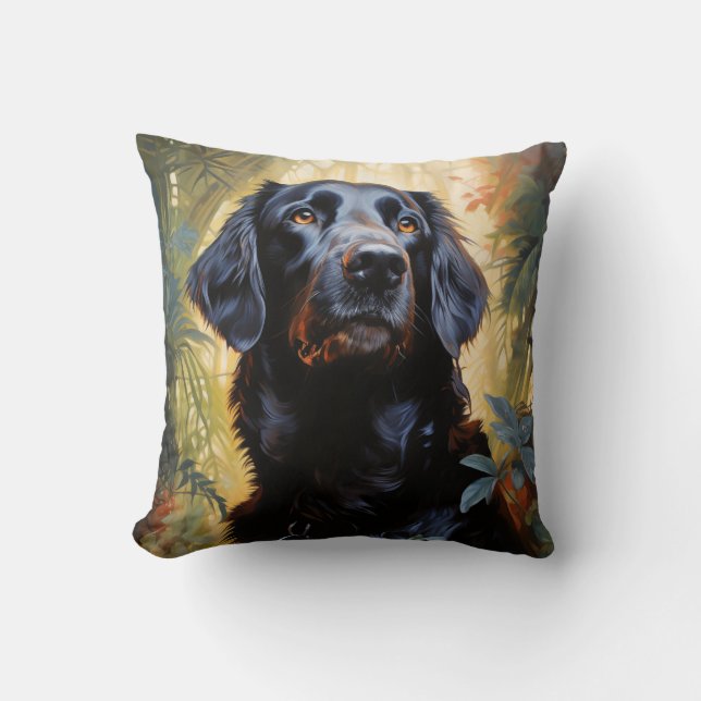 Flat-coated Retriever Cushion (Front)