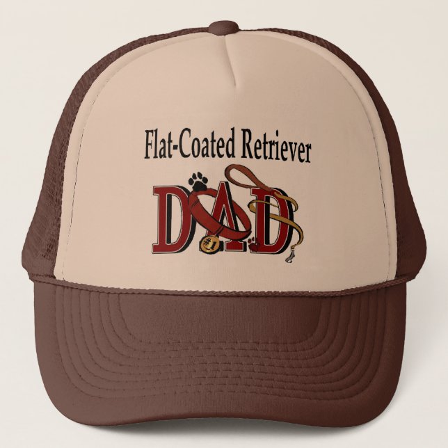 Flat-Coated Retriever Dad Gifts Trucker Hat (Front)