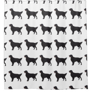 Flat-Coated Retriever Dog Breed Illustration Shower Curtain
