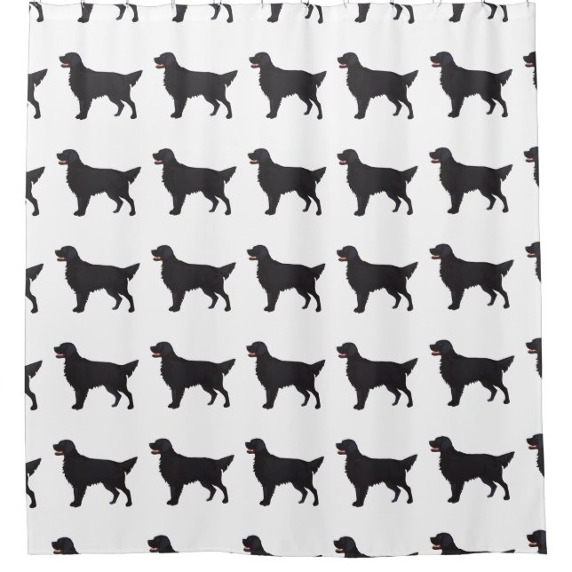 Flat-Coated Retriever Dog Breed Illustration Shower Curtain (Front)