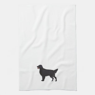 Flat-Coated Retriever Dog Breed Illustration Tea Towel