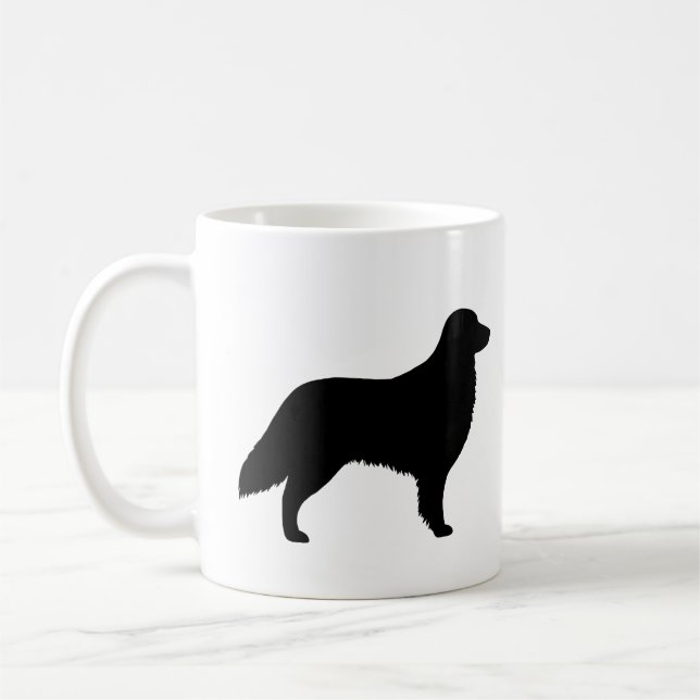 Flat Coated Retriever Dog Breed Silhouettes Coffee Mug (Left)