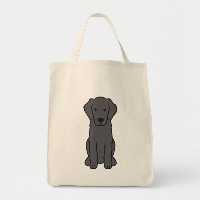 Flat Coated Retriever Dog Cartoon Tote Bag (Front)