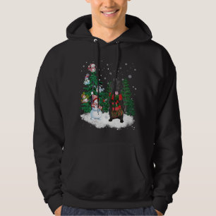 Flat-Coated Retriever Dog Christmas Snowman Xmas T Hoodie