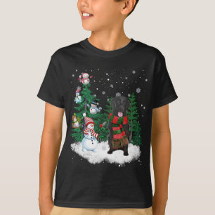 Flat-Coated Retriever Dog Christmas Snowman Xmas T T-Shirt
