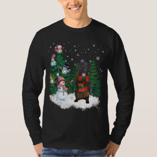Flat-Coated Retriever Dog Christmas Snowman Xmas T T-Shirt