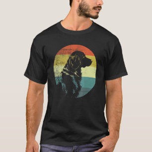 Flat Coated Retriever Dog Retro Vintage Design T-Shirt