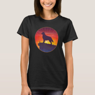 Flat Coated Retriever Dog Sunset T-Shirt