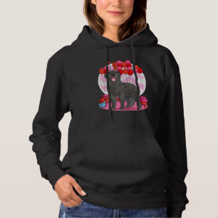 Flat Coated Retriever Heart Valentine Day Dog Hoodie