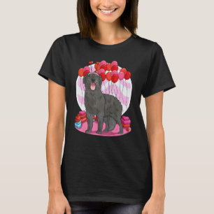 Flat Coated Retriever Heart Valentine Day Dog T-Shirt