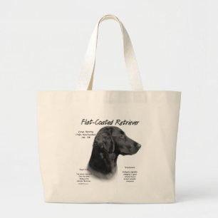Flat-Coated Retriever History Design Large Tote Bag