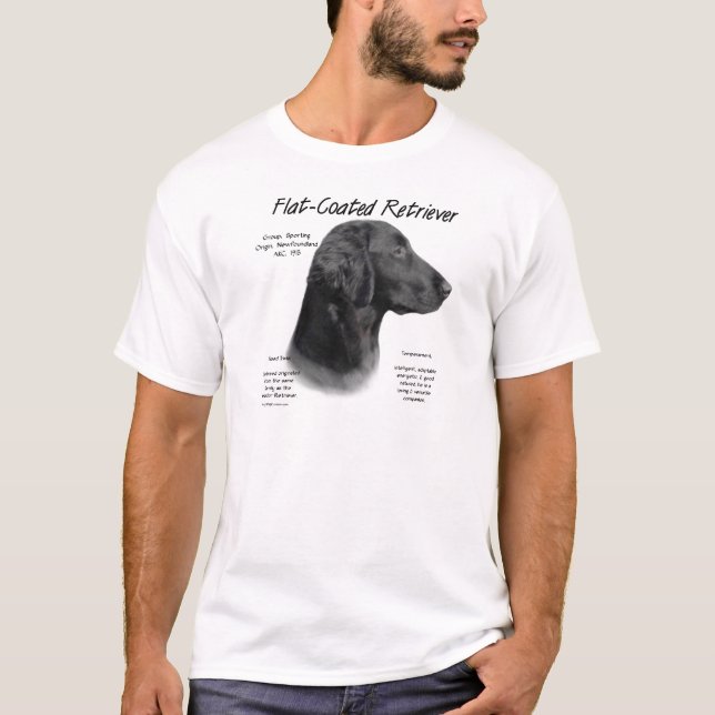 Flat-Coated Retriever History Design T-Shirt (Front)