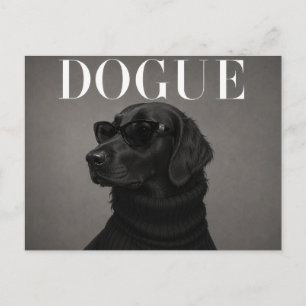 Flat Coated Retriever Luxury Fashion Editorial Postcard