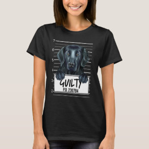 Flat Coated Retriever Mugshot Guilty Dog T-Shirt
