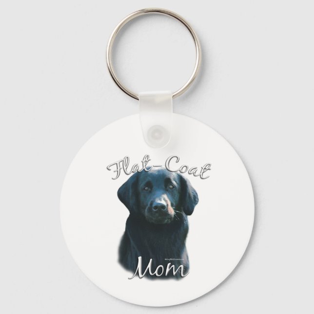 Flat-Coated Retriever Mum 2 Key Ring (Front)