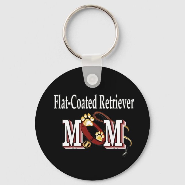 Flat-Coated Retriever Mum Gifts Key Ring (Front)