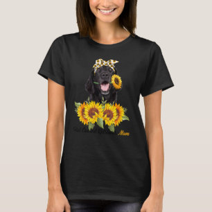 Flat Coated Retriever Mum Sunflower Summer Dog Mum T-Shirt