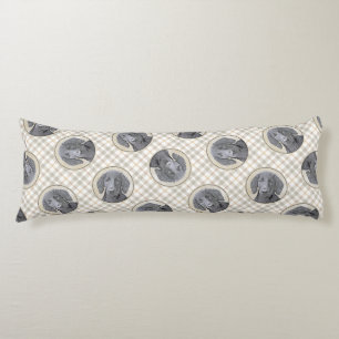 Flat-Coated Retriever Painting Black Pet Dog Art Body Cushion