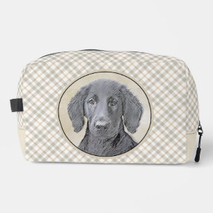 Flat-Coated Retriever Painting Black Pet Dog Art Dopp Kit