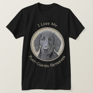 Flat-Coated Retriever Painting - Cute Original Dog T-Shirt