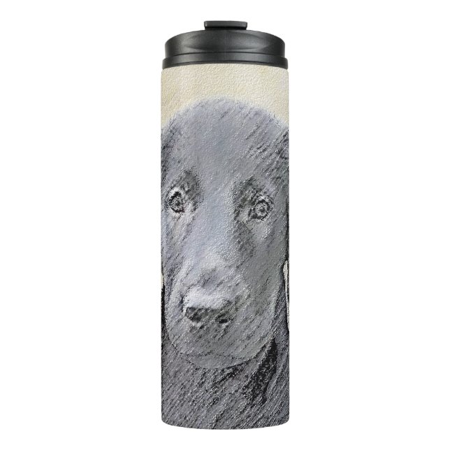 Flat-Coated Retriever Painting - Cute Original Dog Thermal Tumbler (Front)