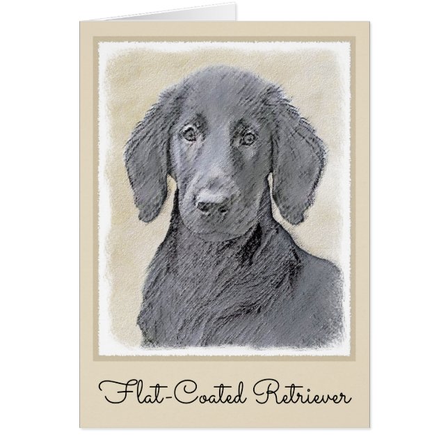 Flat-Coated Retriever Painting - Original Dog Art (Front)