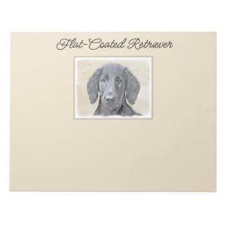 Flat-Coated Retriever Painting - Original Dog Art Notepad