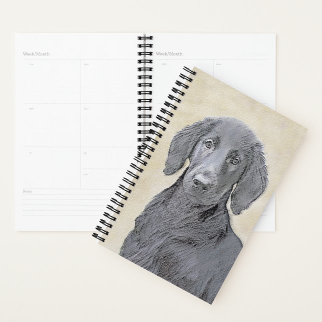 Flat-Coated Retriever Painting - Original Dog Art Planner (Display)