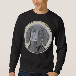 Flat-Coated Retriever Painting - Original Dog Art Sweatshirt
