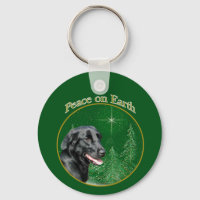 Flat-Coated Retriever Peace Keychain