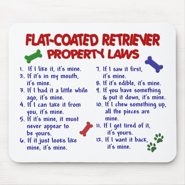 FLAT COATED RETRIEVER Property Laws 2 Mouse Mat (Front)