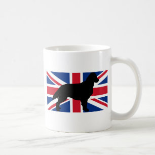 flat coated retriever silhouette flag coffee mug
