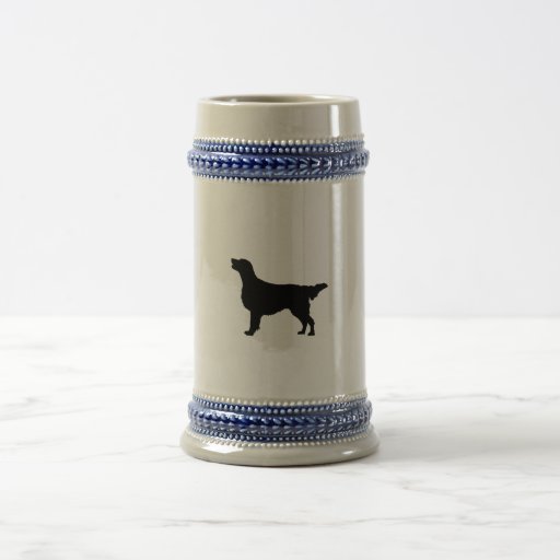 Image of Flat-Coated Retriever Silhouette Love Dogs Beer Stein
