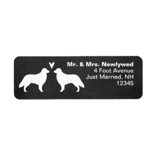 Flat Coated Retriever Silhouettes Return Address