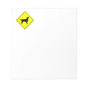 Flat-Coated Retriever Warning Sign Love Dogs Notepad