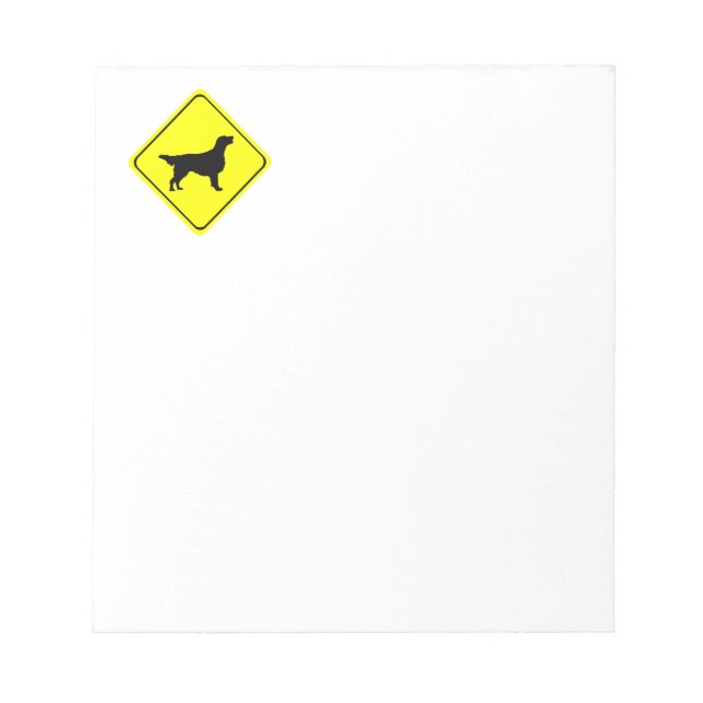 Flat-Coated Retriever Warning Sign Love Dogs Notepad (Front)