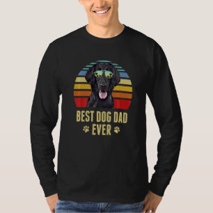 Flat Coated Retrievers Best Dog Dad Ever Retro Sun T-Shirt