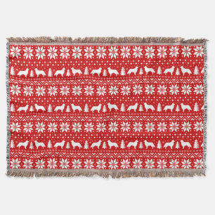 Flat Coated Retrievers Christmas Pattern Red Throw Blanket