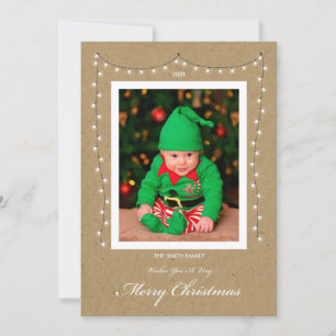 Flat Deer Photo Christmas Card
