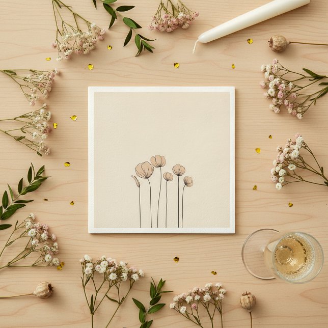 Flat design modern flowers Napkins (Flat design modern flowers Napkins.)