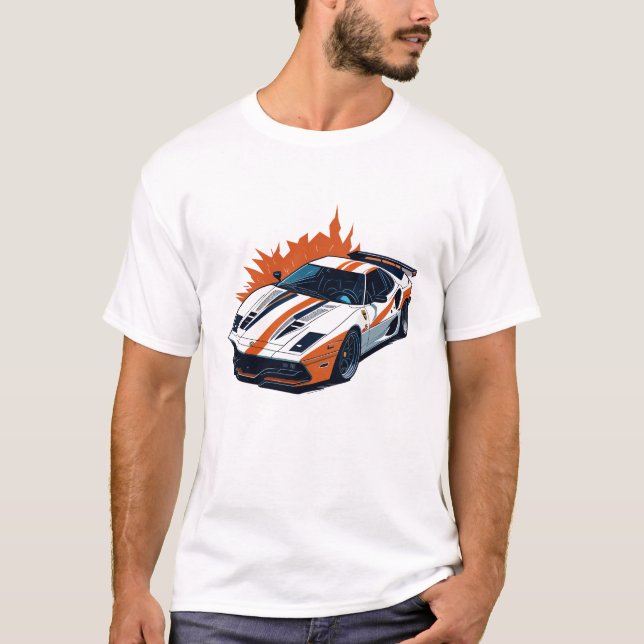 flat design of retro Car highly detailed T-Shirt (Front)