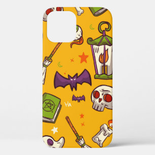 Flat Design Pattern Halloween Theme Background iPhone 12 Case