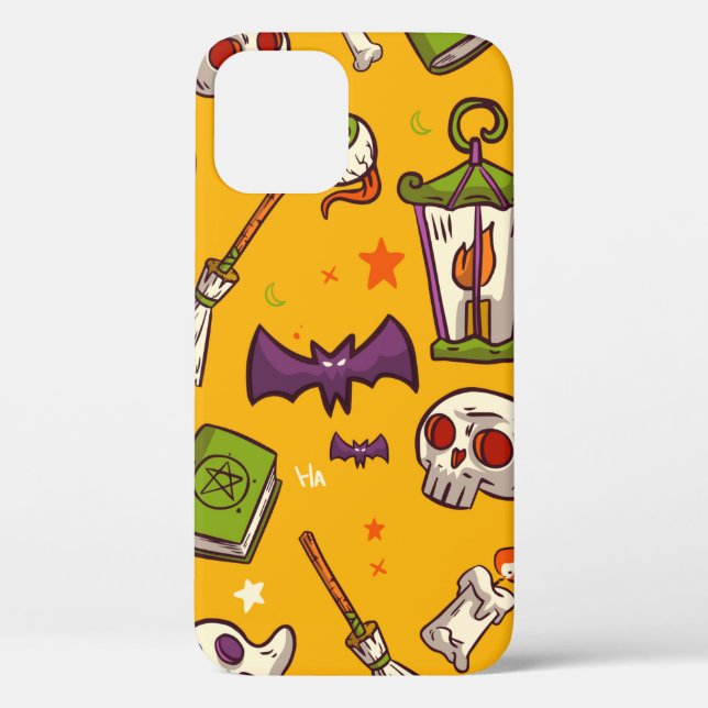 Flat Design Pattern Halloween Theme Background Case-Mate iPhone Case (Back)