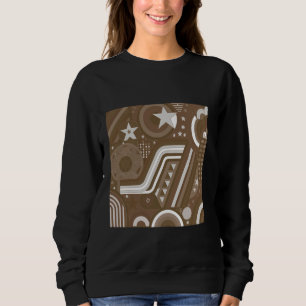 FLAT DESIGN STYLE 1950'S RETRO STAR AND SHAPES BRO SWEATSHIRT